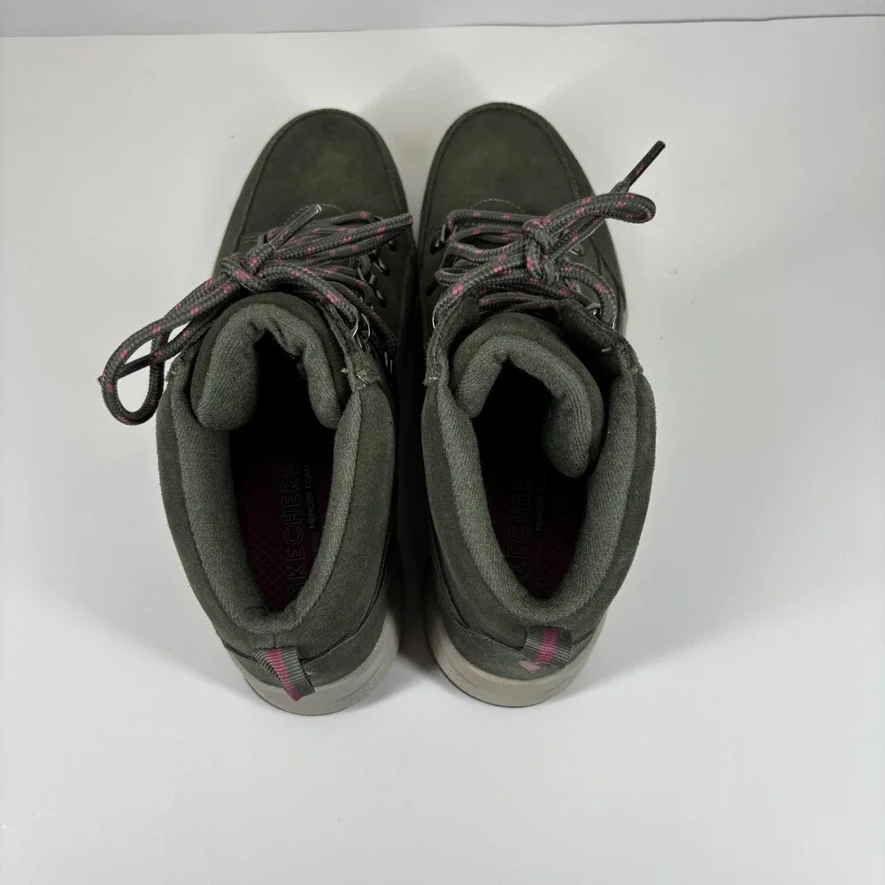 Skechers Uno Rugged Women's US 10 Olive Green Suede Hiking Fashion Sneaker Boots